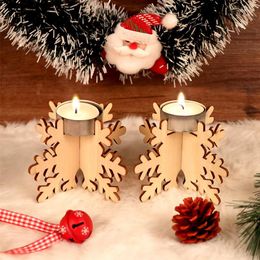 Candle Holders Vintage Christmas Holder Retro Small Nordic Rustic Wooden Bougie Mariage Home Accessories DL60ZT