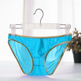Underpants Sexy Pants Male Mesh Briefs Underwear Transparent Grid Panties Thin Breathable Mens Seamless