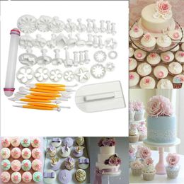 Bakeware Tools 46Pcs/set Fondant Cake Decorating Sugarcraft Plunger Cutter Mold Cookies Full Set For