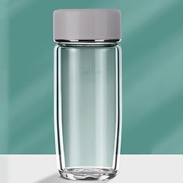 Environmentally friendly double wall glass water bottle juice beverage container248S