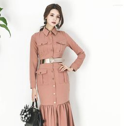 Casual Dresses Autumn Winter Dress 2022 Korean Style Clothing Business For Women Office Ladies Social Work KK2484