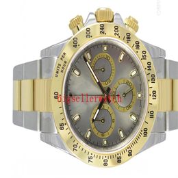 Luxury Wristwatch 116523 Mens Silver Stainless Steel CERAMIC Bezel GreyNo chronograph Dial 40MM Mechanical Watches New Arrival box279v