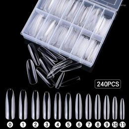 False Nails Acrylic Fake Nail Tips Clear Coffin Full Cover Long Traceless Artificial With Box For Salon Home Art Use