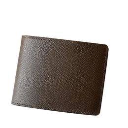 Mens Designer wallet card holder short wallets Genuine Leather lining brown letter check canvas Multifunction coin purse de luxe l315h