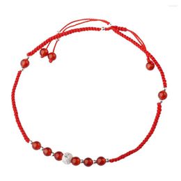Anklets CYG Red String Anklet Bracelet Handmade Rope Cord Garnet Beads For Men Women Lover Lucky Amulet Jewellery Gift