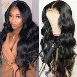 13x4 Transparent Lace Front Human Hair Wigs For Women Brazilian Body Wave Frontal 4x4 Closure