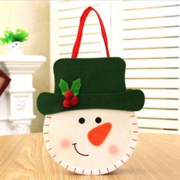 Christmas Decorations Handmade Gift Bag Felt Cartoon Sticker Candy Storage Year Kid Handbag Xmas Holiday Decoration