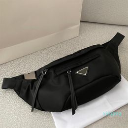 Womens Fashion Nylon Waist Bag Men Casual Belt Bags Zipper Chest Fanny Pack Mens Black Bumbag Leather Crossbody Sport Fannypacks F2768