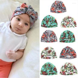 Hats 1pcs Chosen Girls Soft Turban Bowknot/ Ear/Knot Cap Beanie Hat Floral India Bohemian Winter Children's Caps