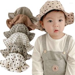 Hats 2022 Dot Baby Hat Summer Infant Girl Boy Beach Sun Outdoor Big Brim Kids Toddler Bucket Cap Bonnet Enfant