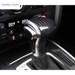 Car Gear Shift Handle Protection Sleeve Cover Trim for Audi A4 B8 A5 A6 A7 Q5 8R Q7 S6 S7 Carbon Fiber ABS Interior Accessories