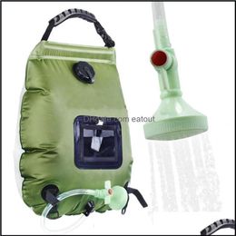 Sports & Outdoorswater Bags 20L Outdoor Cam Shower Bag Solar Heating Portable Folding Hiking Climbing Bath Equipment Head Switchab180t