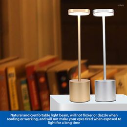 Table Lamps Bedroom Desk Light LED Rechargeable Adjustable Button Control Aluminum Alloy IP54 Waterproof Lighting Black