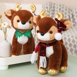 32cm Lovely New Christmas Elk Plush Toys Stuffed Soft Deer Gift Doll for Kids Children Xmas Home Decoration Ornaments