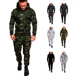 Running Sets Men's Camo Tracksuit Gym Fitness Compression Training Sports Suits For Men Set Jacket Pants Sportswear Clothing