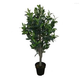 Decorative Flowers 90cm Artificial Olive Tree Fake Silk Leaf Simulation Green Plants Potted Large Bonsai For Office Garden Festival Greening