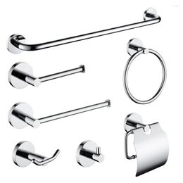 Bath Accessory Set Wall SUS 304 Stainless Steel Bathroom Hardware Chrome Polished Paper Holder Robe Hook Towel Bar Ring Accessories