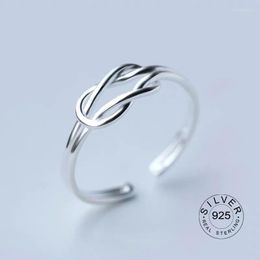 Cluster Rings Real 925 Sterling Silver Geometric Hollow Triangle Opening Ring For Gorgeous Women Party Chic Hiphop Gift Fine Jewellery