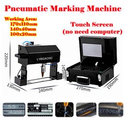 Hand-held Portable Pneumatic 170x110 100x20 140x40mm Metal Nameplate Marking Engraving Machine Touch Screen for Cylinder Number