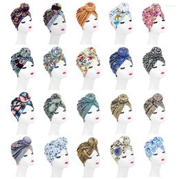 Ethnic Clothing Fashion European With American Spherical Beanie Printing Loose And Comfortable Hat Cute Donut Knot Bandana