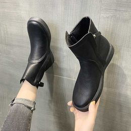 Hot Size 42 Martin women Boots leather Women Autumn and Winter 2022 New Children's English Short Double Zipper Boots woman shoes 221220