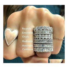 Wedding Rings Choucong Top Selling Never Fade Sparkling Luxury Jewelry 925 Sterling Sier Princess Cut White Topaz Cz Diamond Promise Dhcwt