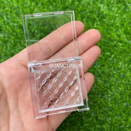 Storage Bottles 10PCS Mini Clear Plastic Cosmetic Highlighter Box Cute Eyeshadow Compacts Square Nail Beauty Packing Blusher Case