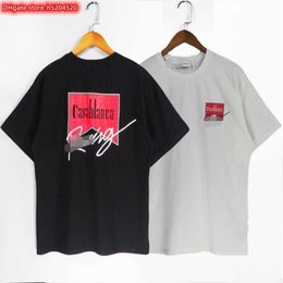 X9Z0 Men's t Shirt 2023 New Fashion Brand Rhude Correct Version of High Street Printed Short Sleeve Round Neck Loose Off Shoulder Casual Bottoming Tide Tee