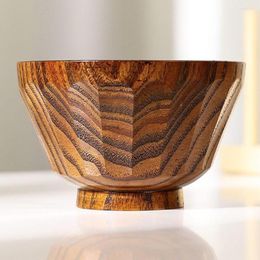 Bowls 1Pc Japanese Style Natural Wooden Small Bowl Kitchen Retro Texture Soup For Baby Tableware
