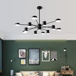 Chandeliers Modern LED For Dining Living Room Bedroom Pendant Lights Home Decor Lighting Fixtures Black Ceiling Lamp