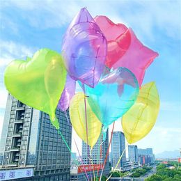 18inch Heart Star Shaped Balloons 2023 Wedding Birthday Valentine's Day Love Balls House Garden Decoration Baby Shower Gifts Party Supplies Clear Balloon T120GRWO