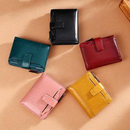 Wallets Multiple Colour Women Wallet Hasp Small Coin Pocket Purse Woman Cards Holders Genuine Leather Female