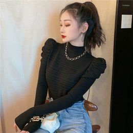 Women's Sweaters Ladies Winter Knitted Loose Sweater Women Pullover Tops Long Sleeve Half High Collar Casual Streetwear Female Q552