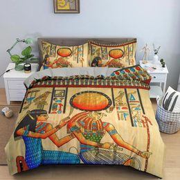 Bedding Sets Egyptian Set Ancient Egypt Civilization Duvet Cover Characters Bedclothes 2/3PCS African Tribe Polyester Quilt