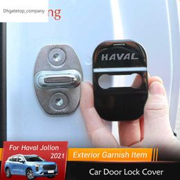 Car Stainless Steel Door Lid Lock Cover Protection Case Cap Styling Accessories Stickers 4Pcs/Set For Haval Jolion 2021 2022