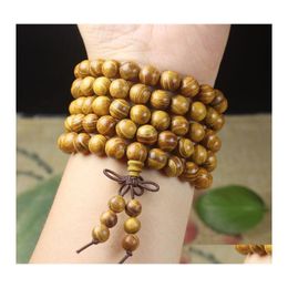 Beaded Gold Teak 8Mm 6Mm 108 Beads Bracelets And Strands Mens Womens Jewellery Manufacturers Wholesale Run Drop Delivery Dh6Jr