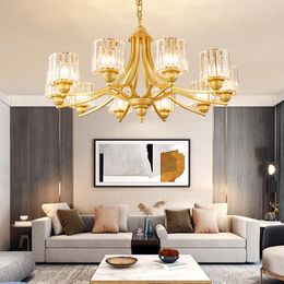 Pendant Lamps American Crystal Chandelier Living Room Lamp Simple Atmosphere Fashion Nordic Bedroom Study Wrought Iron Restaurant El