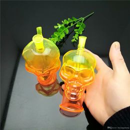 Hot-selling Colour skull silent glass cigarette kettle Wholesale Bongs Oil Burner Pipes Water Rigs Smoking