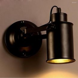 Wall Lamps Retro Vintage Industrial Country Style E27 Light Sconces Iron Matte Painting AC90V-260V Fixtures For Bedroom Bar Shop Deco