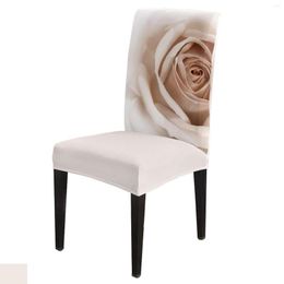 Chair Covers White Rose Flower Dining Room Weddings Banquet Stretch Cover Kitchen Spandex