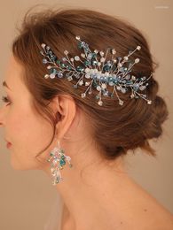 Headpieces Luxury Crystal Brides Headpiece Suit Ladies Wedding Hair Comb Bridal Headwear Accessories Party Prom Jewellery