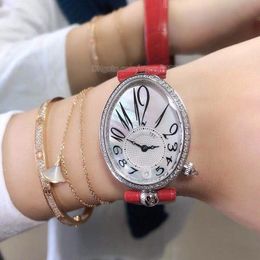 Mulheres assistem mulher gelo gelo relógios Lady Wristwatch Automático Banda de couro mecânica Números árabes Dial Dial Awatches Design de moda