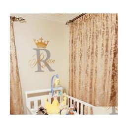 Wall Decor Creative Design Crown Large Frame Stickers For Kid Room Custom Name Decals Fashion Bedroom Art Vinyl Mural Home Sa302 Dro Dh3Kq