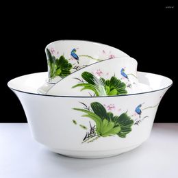 Bowls Chinese Rice Bowl Ceramic Bone China Porcelain Soup Home Dinnerware Dessert El Tableware Salad Fruit Container