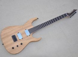 Natural Wood Color 6 Strings Electric Guitar with Rosewood Fretboard Spalted Maple Veneer