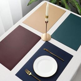 Table Mats Rectangular Mat Leather Nordic Style Placemat Waterproof Greaseproof Pad For Dining Anti-scalding Insulation Pads