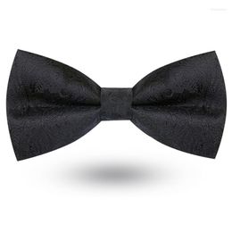 Bow Ties 2022 Fashion Men's Wedding Double Fabric Designer Black Bowtie Club Banquet Anniversary Butterfly Tie With Gift Box