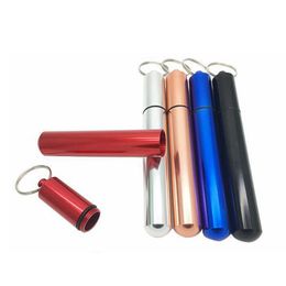 Smoking Cigar Tube Colourful Aluminium Alloy Portable Sealing Waterproof Cone Horn Dry Herb Tobacco Cigarette Holder Stash Case Storage Jars Packaging Tubes DHL