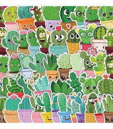 Pack of 50Pcs Wholesale Cartoon Cactus Stickers Waterproof Sticker For Luggage Laptop Skateboard Notebook Water Bottle Car decals Kids Gifts Toys