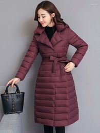 Women's Trench Coats Winter Down Parka Women Thick Coat The 2022 Cultivate Morality Jacket Lady Hooded 1803